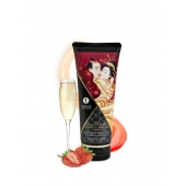 Массажный крем для тела с ароматом клубники и шампанского Sparkling Strawberry Wine - 200 мл. - Shunga - купить с доставкой в Ногинске