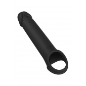 Черная насадка-удлинитель с вибрацией Vibrating Extender With Remote - Dream Toys - в Ногинске купить с доставкой