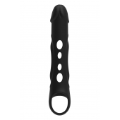 Черная насадка-удлинитель Vibrating Extender With Remote с вибрацией - Dream Toys - в Ногинске купить с доставкой