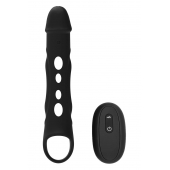 Черная насадка-удлинитель Vibrating Extender With Remote с вибрацией - Dream Toys - в Ногинске купить с доставкой