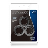 Набор из 3 черных эрекционных колец Black Small Penis Rings - Blush Novelties - в Ногинске купить с доставкой