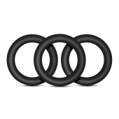 Набор из 3 черных эрекционных колец Black Small Penis Rings - Blush Novelties - в Ногинске купить с доставкой
