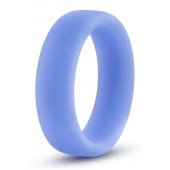 Голубое люминесцентное кольцо Silicone Glo Cock Ring - Blush Novelties - в Ногинске купить с доставкой
