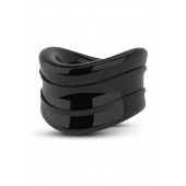 Черное эрекционное кольцо на мошонку Beef Ball Stretcher Snug - Blush Novelties - в Ногинске купить с доставкой