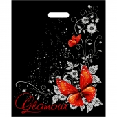 Черный пакет Glamour с вырубной ручкой (38х47 см) - Сима-Ленд - купить с доставкой в Ногинске