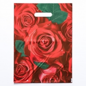 Пакет с цветочным принтом и вырубной ручкой (30х40 см) - Сима-Ленд - купить с доставкой в Ногинске