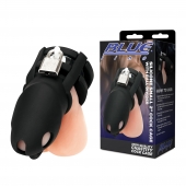 Черная клетка для пениса Silicone Small 2 in Cock Cage With Ball Divider - BlueLine - купить с доставкой в Ногинске
