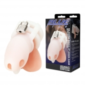 Белая клетка для пениса Silicone Small 2 in Cock Cage With Ball Divider - BlueLine - купить с доставкой в Ногинске