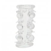 Прозрачная насадка на пенис с шипами и бугорками JELLY JOY LUST CLUSTER CLEAR - Dream Toys - в Ногинске купить с доставкой