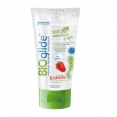 Гель-смазка на водной основе с ароматом клубники BioGlide - 80 мл. - Joy Division - купить с доставкой в Ногинске