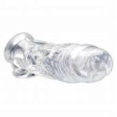 Прозрачная насадка для увеличения члена Realistic Clear Penis Enhancer and Ball Stretcher - 20,3 см. - XR Brands - в Ногинске купить с доставкой