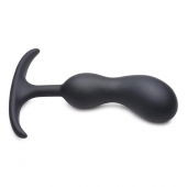 Черный массажер простаты с утяжелителями Premium Silicone Weighted Prostate Plug Medium - 16,3 см. - XR Brands - в Ногинске купить с доставкой
