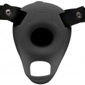 Черный полый страпон с вибрацией 2’’ Erection 28X Smooth Vibrating Silicone Penis Sheath - XR Brands - купить с доставкой в Ногинске