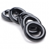 Комплект из 5 черных эрекционных колец для мошонки Ring Master Custom Ball Stretcher Kit - XR Brands - в Ногинске купить с доставкой