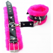 Оковы на ноги с розовым мехом BDSM Light - БДСМ Арсенал - купить с доставкой в Ногинске