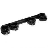 Черная распорка с манжетами для рук и ног Deluxe Rigid Spreader Bar - XR Brands - купить с доставкой в Ногинске