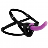 Лиловый поясной страпон Navigator Silicone G-Spot Dildo with Harness - 17,8 см. - XR Brands - купить с доставкой в Ногинске