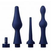 Набор из 3 универсальных насадок для анального душа Universal 3 Piece Silicone Enema Attachment Set - XR Brands - купить с доставкой в Ногинске
