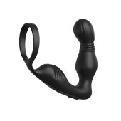 Черный вибростимулятор простаты с эрекционным кольцом Ass-Gasm Pro P-Spot Milker - Pipedream - в Ногинске купить с доставкой