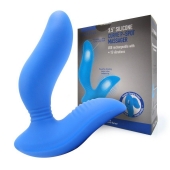 Синий вибромассажер простаты 3,5’’ Curve P-spot Massager - 12 см. - Erokay - в Ногинске купить с доставкой