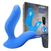 Синий вибромассажер простаты 3,5’’ Remote Control Curve P-spot Massager - 12 см. - Erokay - в Ногинске купить с доставкой