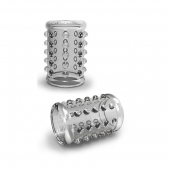 Прозрачная насадка на пенис с шишечками STAY HARD COCK SLEEVE 02 CLEAR - Blush Novelties - в Ногинске купить с доставкой