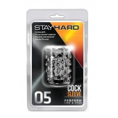 Прозрачная насадка с капельками STAY HARD COCK SLEEVE 05 CLEAR - Blush Novelties - в Ногинске купить с доставкой