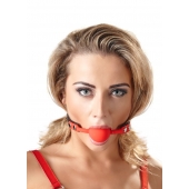 Силиконовый кляп-шар на чёрных ремешках Red Gag silicone - Orion - купить с доставкой в Ногинске