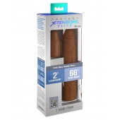 Коричневая насадка на член 2  Silicone X-tension - 20,3 см. - Pipedream - в Ногинске купить с доставкой
