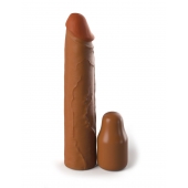 Коричневая насадка на член 2  Silicone X-tension - 20,3 см. - Pipedream - в Ногинске купить с доставкой