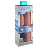 Телесная вибронасадка на член 3  Vibrating Mega X-tension with Remote - 22,9 см. - Pipedream - в Ногинске купить с доставкой