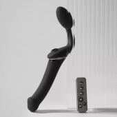 Черный безремневой вибрострапон Strap-On-Me Multi Orgasm Size XL - Strap-on-me - купить с доставкой в Ногинске