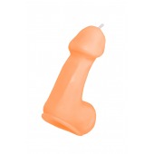 Оранжевая свеча в форме пениса - 47 гр. - Pecado - купить с доставкой в Ногинске