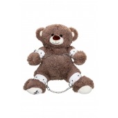 Бондажный набор: бурый мишка с белыми оковами и наручниками - Pecado - купить с доставкой в Ногинске