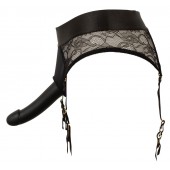 Черный женский страпон Strap-on Set: трусики и насадка - Orion - купить с доставкой в Ногинске