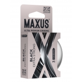 Черные утолщенные презервативы MAXUS Extra Strong с железным кейсом - 3 шт. - Maxus - купить с доставкой в Ногинске