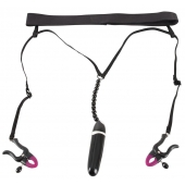 Женские вибростринги с зажимами для половых губ Spreader String with Vibrator - Orion - купить с доставкой в Ногинске