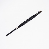 Черный ажурный чокер с золотистой фурнитурой - Crazy Handmade - купить с доставкой в Ногинске