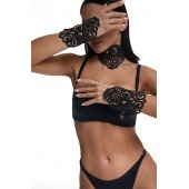 Фигурный набор для БДСМ-игр с узорами и золотистой фурнитурой - Crazy Handmade - купить с доставкой в Ногинске