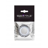 Эластичное эрекционное колечко с черными «ресничками» - Sextaz - в Ногинске купить с доставкой