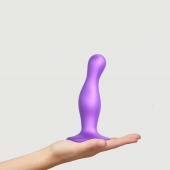 Фиолетовая насадка Strap-On-Me Dildo Plug Curvy size M - Strap-on-me - купить с доставкой в Ногинске
