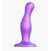 Фиолетовая насадка Strap-On-Me Dildo Plug Curvy size M - Strap-on-me - купить с доставкой в Ногинске