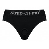 Черные трусики для насадок Heroine Lingerie Harness - size XL - Strap-on-me - купить с доставкой в Ногинске