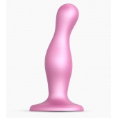 Розовая насадка Strap-On-Me Dildo Plug Curvy size M - Strap-on-me - купить с доставкой в Ногинске