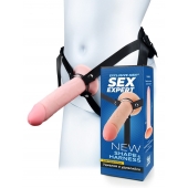 Мужской полый страпон на регулируемых ремешках - 22 см. - Sex Expert - купить с доставкой в Ногинске