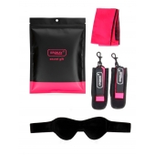 Черно-розовый эротический набор: маска, наручники и повязка - Erokay - купить с доставкой в Ногинске