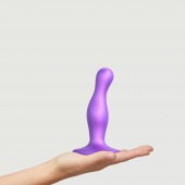 Фиолетовая насадка Strap-On-Me Dildo Plug Curvy size S - Strap-on-me - купить с доставкой в Ногинске
