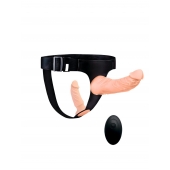 Женский страпон с 2 насадками, вибрацией и пультом ДУ - Erowoman-Eroman - купить с доставкой в Ногинске