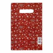 Красный подарочный новогодний пакет с вырубной ручкой (20х30 см) - Сима-Ленд - купить с доставкой в Ногинске