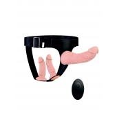 Женский страпон с 3 насадками и вибрацией - Erowoman-Eroman - купить с доставкой в Ногинске